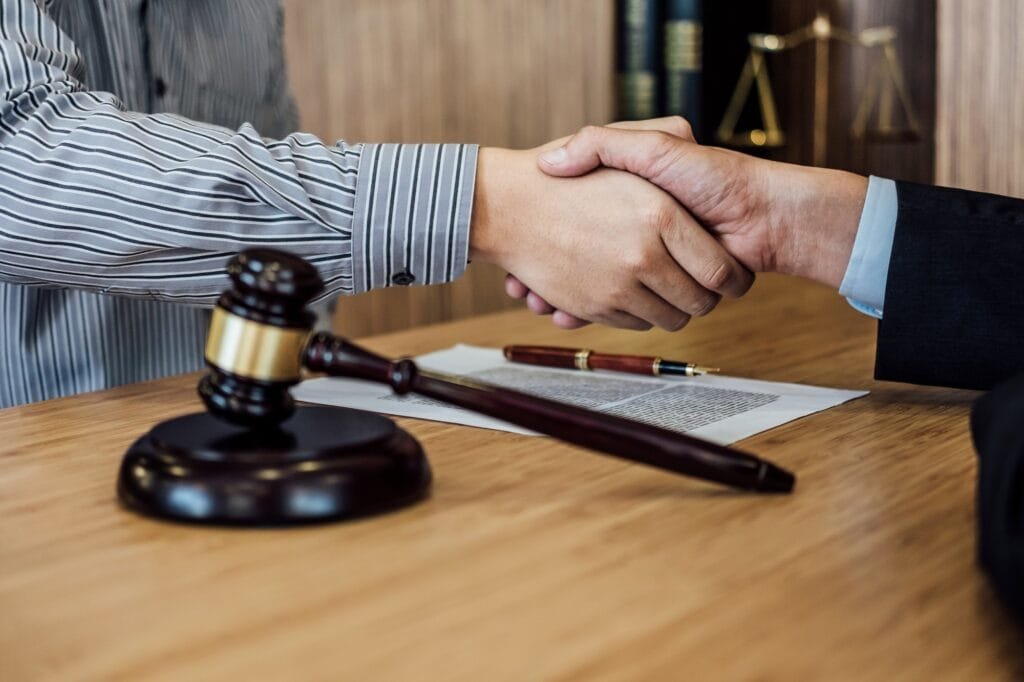 Shaking hands after good cooperation